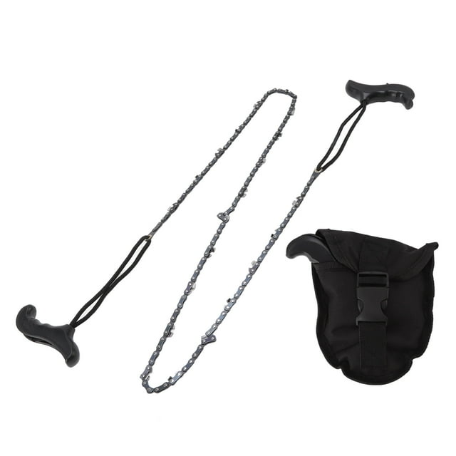 Motosierra manual de 48 pulgadas, plegable de bolsillo, para supervivencia, camping, tala, jardín, poda, 64 eslabones, 21 cuchillas