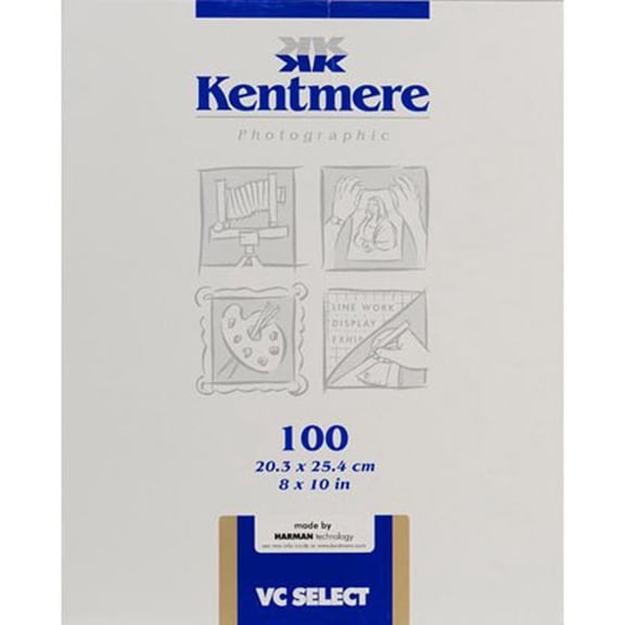 Kentmere VC Select, Variable Contrast Medium Weight RC Fine Lustre Paper, 8x10", 100 Sheets