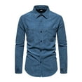 thumbnail image 1 of Fashnice Chemise Homme Col à Revers Chemises Boutonnées Coupe Régulière Tunique de Vacances Bleu Clair m, 1 of 9
