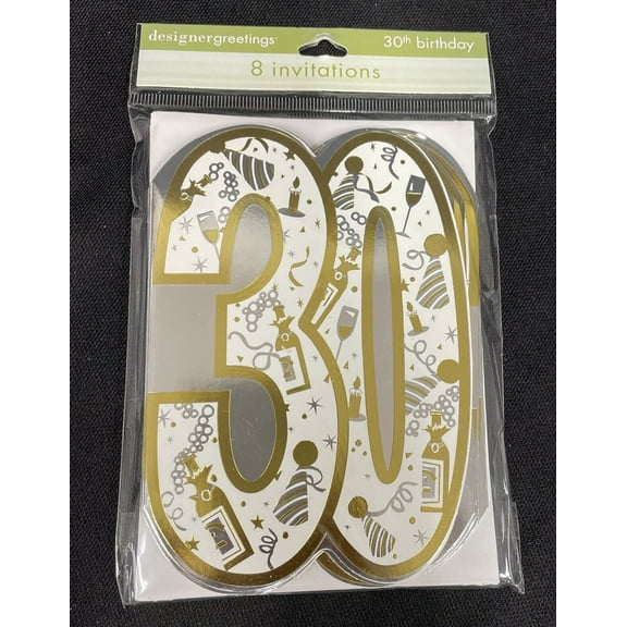 30th Birthday Party Invitations 8Ct