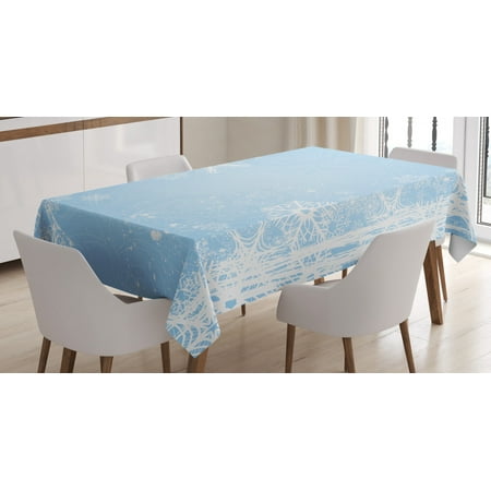 

Winter Tablecloth Abstract Christmas Themed Snowflake Pattern on the Soft Colored Backdrop Image Rectangular Table Cover for Dining Room Kitchen 60 X 84 Inches Pale Blue White by Ambesonne