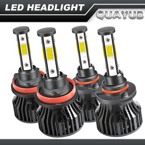 For Kenworth T680 T880 2013 2019 4PC LED Headlights Kit Bulbs High