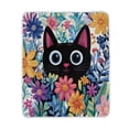 thumbnail image 2 of 60x80 inch Crystal Fleece & Arctic Fleece Blanket Soft Bed Throws for Home or Camping Black Cat in The Flower, 2 of 7