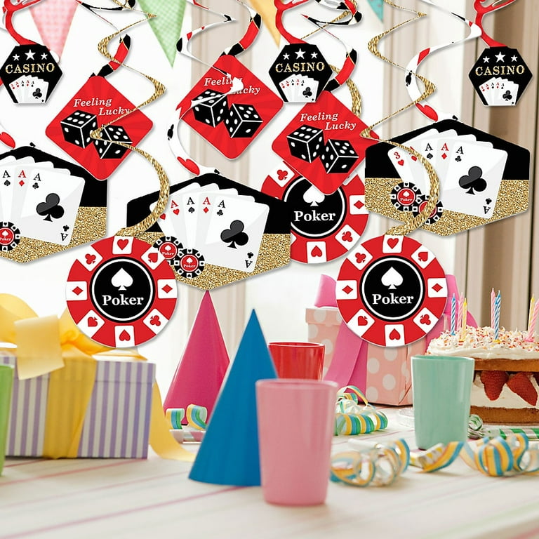Big Dot of Happiness - Las Vegas - Casino Party Hanging Decor - Party Decoration Swirls - Set of 40
