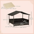thumbnail image 3 of PawHut Rattan Dog House Outdoor Canopy for Small/Medium Cream White, 3 of 10