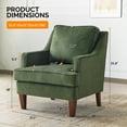 thumbnail image 3 of Ktaxon Fabric Accent Chair, Reading Armchair with Removable Cushion, Single Sofa with Extra Seat Depth for Living Room Bedroom Green, 3 of 10