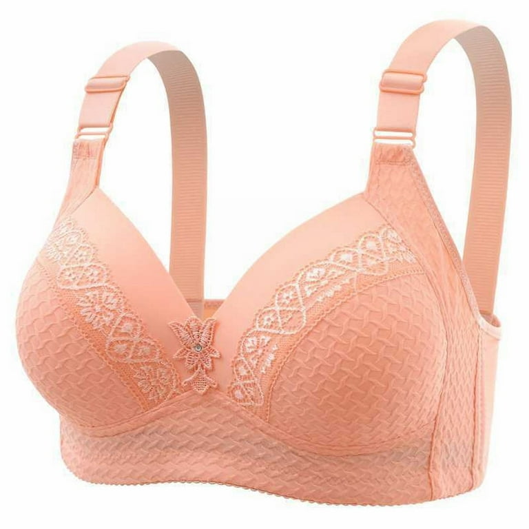 Quealent Everyday Bras for Women Women's Full Figure Minimizer Bras Comfort  Large Busts Wirefree Non Padded Plus Size Bra (Beige,85C) 