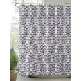 thumbnail image 2 of Shower Curtain Navy Blue Baroque Pattern Bathroom Curtains with Hooks, Waterproof Fabric Vintage European Style Bath Shower Curtains Set for Bathroom Bathtubs Decor 72x72 Inch, 2 of 8