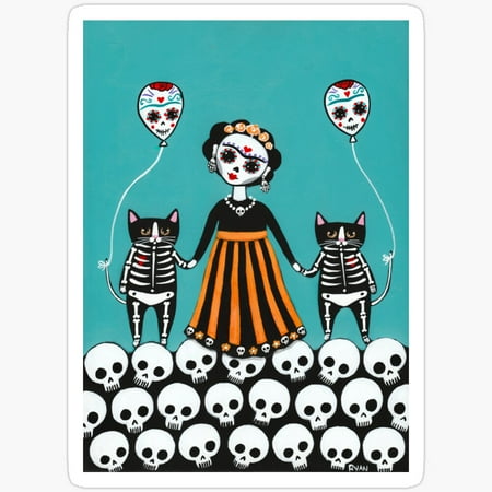 KIRAKIRA Day of the Dead Skellie Cats Sticker. Single, trio, or squad — Collect them all!