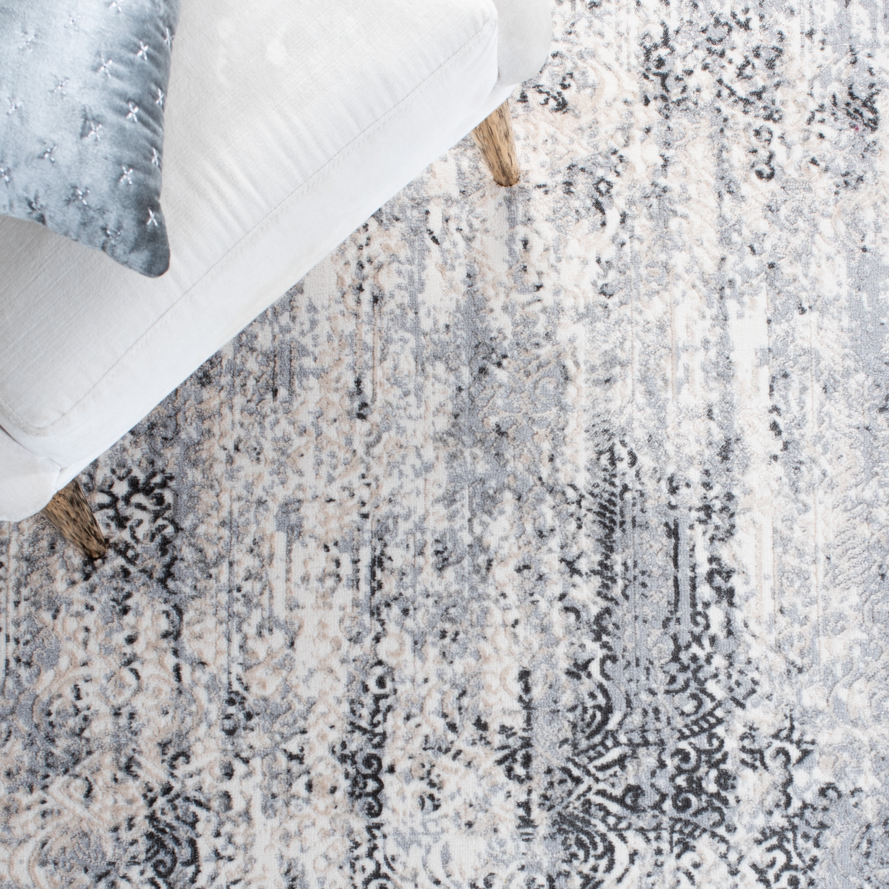 SAFAVIEH Lagoon Regena Abstract Area Rug, Ivory/Grey, 8' x 10'