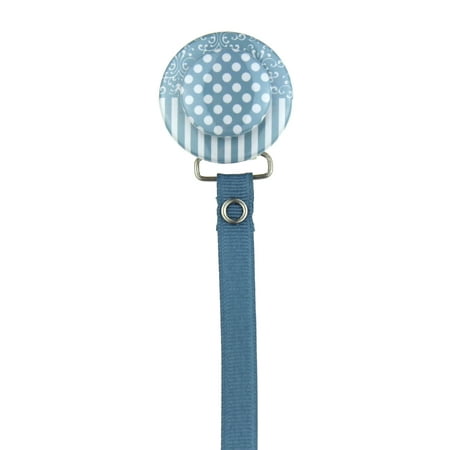 Layette Damask Stripes & Polka Dot 3D Pacifier Clip
