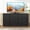 Black, variant on DRNANLIT 3-Tier Storage Cabinet  4-Door TV Stand with Power Outlet, Adjustable Cabinet  for Media Console Buffet Sideboard Walnut