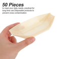 thumbnail image 4 of 50pcs Sushi Wooden Boat Disposable Snack Bowl Food Containers Boat Baskets Snack Tableware For Kitchen Dinner 3 inch 8.5X6X3CM, 4 of 6