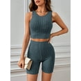thumbnail image 2 of Biezeib Women’s Two Piece Summer Outfits Sleeveless Ribbed Tank Tops and High Waist Shorts Set Loungewear, 2 of 6