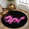 thumbnail image 2 of Round Rug 7Ft Washable Non-Slip, Dragon Flames Circle Area Rugs for Living Room Bedroom, Purple Dragons Abstract Modern Art Indoor Floor Mats Carpet Runner for Home Decor Aesthetic, 2 of 8