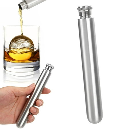 

1X Stainless Steel Small Wine Pot 1.5 Oz 45ml Portable Stainless Wine Tube with Round Bottom And Shaped Small Wine Pot for Outdoor Use