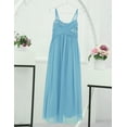 thumbnail image 4 of Aislor Junior Bridesmaid Kid Girls Rhinestones Pleated Chiffon Dance Maxi Gown Floor Long Dress, 4 of 7