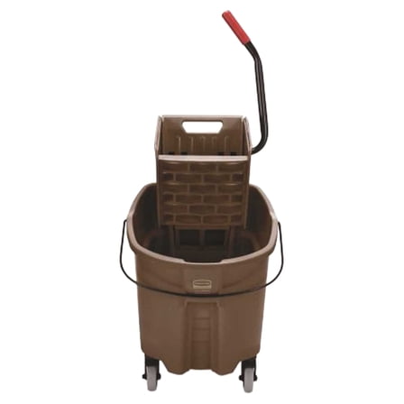 Rubbermaid Commercial Wavebrake 35 Quart Bucket/Wringer Combinations, Brown