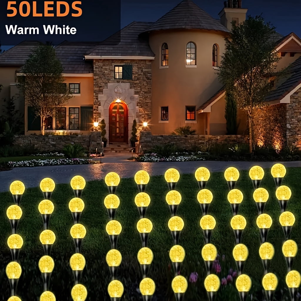 Solar Bubble Ball Garden Lights 30/50pcs, Auto On at Night, LED Outdoor Lawn Path Lights for Christmas Halloween Camping Party Wedding Decor