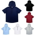 thumbnail image 3 of Men Hooded T-Shirt Thin Loose Solid Color Short Sleeve Hoodie Fashion Streetwear, 3 of 8