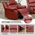 thumbnail image 3 of TrumanPick Manual Leather Recliner Chair,Overstuffed reclining Armchair Home Theater Sofa Recliner for Living Room,Red, 3 of 6