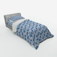 thumbnail image 2 of Ambesonne Spring Bedding Set 3 Pcs, Blue Toned Folk Flower Buds, Twin XL, Blue White, 2 of 2