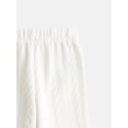 thumbnail image 3 of Wonder Nation Toddler Girls Embossed Full Zip Hoodie and Wide Leg Pants Set, Sizes 12M-5T, 3 of 3