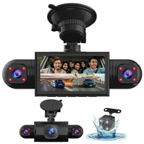 4 Channel Dash Cam 1080P HD Driving Recorder G-Sensor Car Front Rear Inside Cam