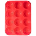 thumbnail image 3 of Molde para muffins herramienta para hornear sin BPA de silicona con 12 agujeros color rojo, 3 of 5