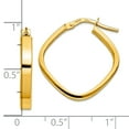 thumbnail image 2 of 10k Solid Yellow Gold Flat Edge Square Hoop Earrings 27.35x27.35mm Wide 3mm Thick Hoop Earring for Women, 2 of 2