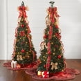 thumbnail image 3 of BrylaneHome 4.5 Ft Fully Decorated Pre-Lit Pop-Up Christmas Tree with 100 Warm Lights & Included Stand, Collapsible, Easy Assembly, 3 of 7
