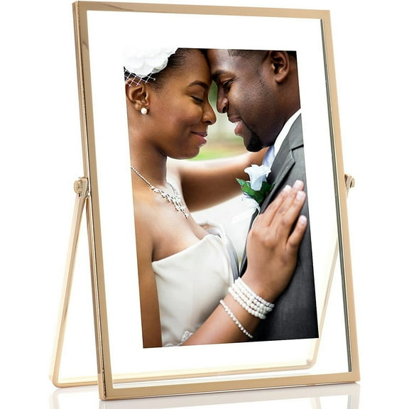 4x6 Gold Metal Easel Float Picture Frame