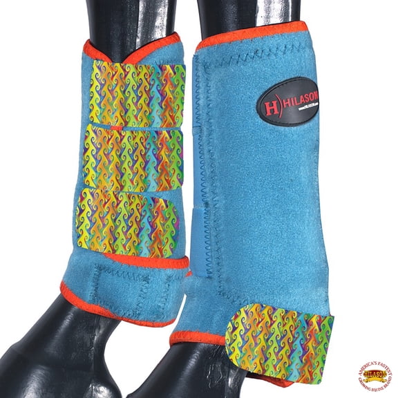 HILASON L M S Horse Rear Hind Leg Sport Boots Printed Hind Rear Leg Boots