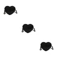 thumbnail image 3 of Bolso bandolera Qarigey de PU vintage negro en forma de corazón, 3 of 6