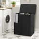 thumbnail image 3 of WOWLIVE 154L Double Laundry Hamper with Lid and Removable Laundry Bags, Large Dirty Clothes Hamper 2 section Collapsible Laundry Basket Dorm Room Storage for Bedroom, Bathroom, College, Black, 3 of 5