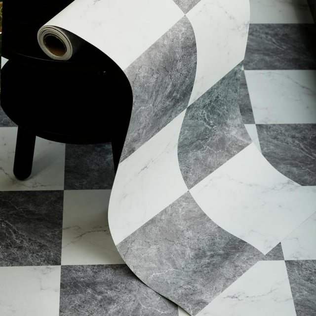Rollo de vinilo para pisos de mármol auxua, tamaño pequeño, 15.7 x 2 m