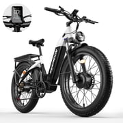 Seemoon 4000W Dual Motor Electric Bike 38 MPH 52V 20Ah 1040Wh Removable Battery 35-105 Miles 160Nm Climb 26" x 4.0" Fat Tire Off-Road Ebike, UL 2849