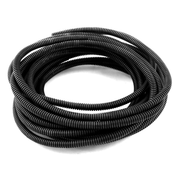 Unique Bargains Black Plastic 10mm x 7mm Flexible Corrugated Conduit Pipe Hose Tube 8M Long