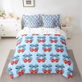thumbnail image 2 of Feelyou Kawaii Princess Ribbon Bedding Comforter Set 7pcs, Cute Stars Cherry Queen Bedding Sets, Teens Kids Boys Girls Reversible Queen Sheet Sets, Breathable Home Decor, 2 of 7