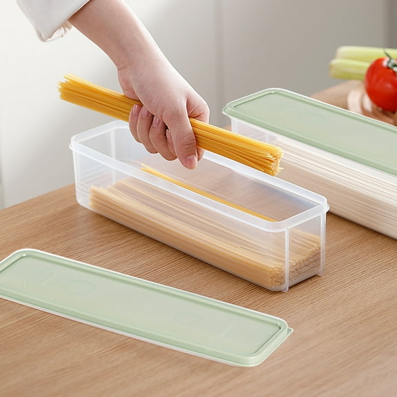 Specollect 1 Packs 2pcs Rectangular Preservation Pasta Storage Container Kitchen Spaghetti Food Storage Box - Noodle Canister With Lid for Spaghetti, Noodles, Pasta, Eggs, Fruits Snacks