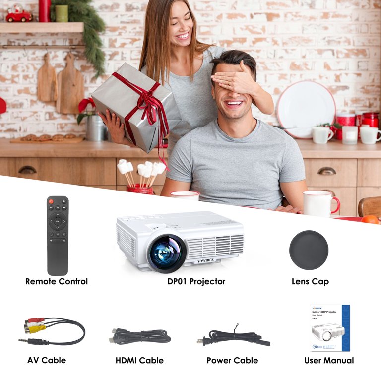 WiFi Bluetooth Projector, 10000LM HD Projector Support 4K, Home