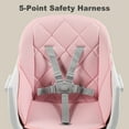 thumbnail image 4 of AILEEKISS 7 in 1 Wooden Baby High Chair for Toddler, Infant Feeding Chair with Removable Tray, Pink, 4 of 10