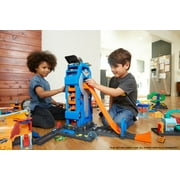Hot Wheels Mega Garage Toy Car Race Track & Playset, Stores 35+ 1:64 Scale Vehicles
