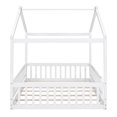 thumbnail image 6 of Bellemave Full Size House Floor Bed for Kids, Wooden Montessori Full Bed with Fence Railings and Support Slats, No Box Spring Needed (White), 6 of 7