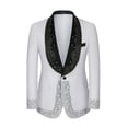 thumbnail image 5 of Beauty-Emily Men’s 3-Piece Luxury Rhinestone Suit, Slim Fit Single-Breasted Blazer, Vest & Pants Set, Formal Attire for Prom, Wedding, Party & Banquet, 5 of 8