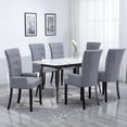 thumbnail image 1 of vidaXL Dining Chairs with Armrests 6 pcs Light Grey Fabric, 1 of 5