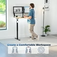 thumbnail image 3 of VIVO Electric 43” x 24” Stand Up Desk | Light Wood Table Top, Black Frame, 3 of 8