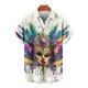 thumbnail image 2 of TaTaai ashion Men's Mardi Gras Turndown Collar Shirt, Printed Short-Sleeve Casual Button Top, Soft Fabric for Summer Casual Daily Outdoor Occasions Gift, 2 of 6