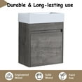 thumbnail image 2 of Noble House 18" Floating Bathroom Vanity, Eco Plywood Cabinet, Resin Sink, Soft-Close Door, Wall-Mounted, Plaid Grey Oak, 2 of 17