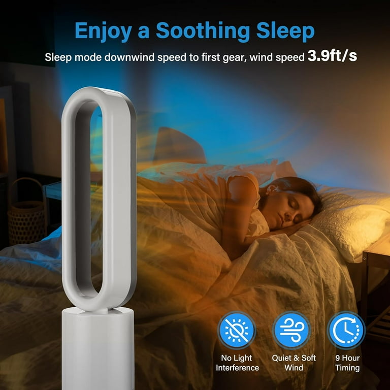 Simple Deluxe 34 Inch Bladeless Fan, Heater & Fan Combo, Remote